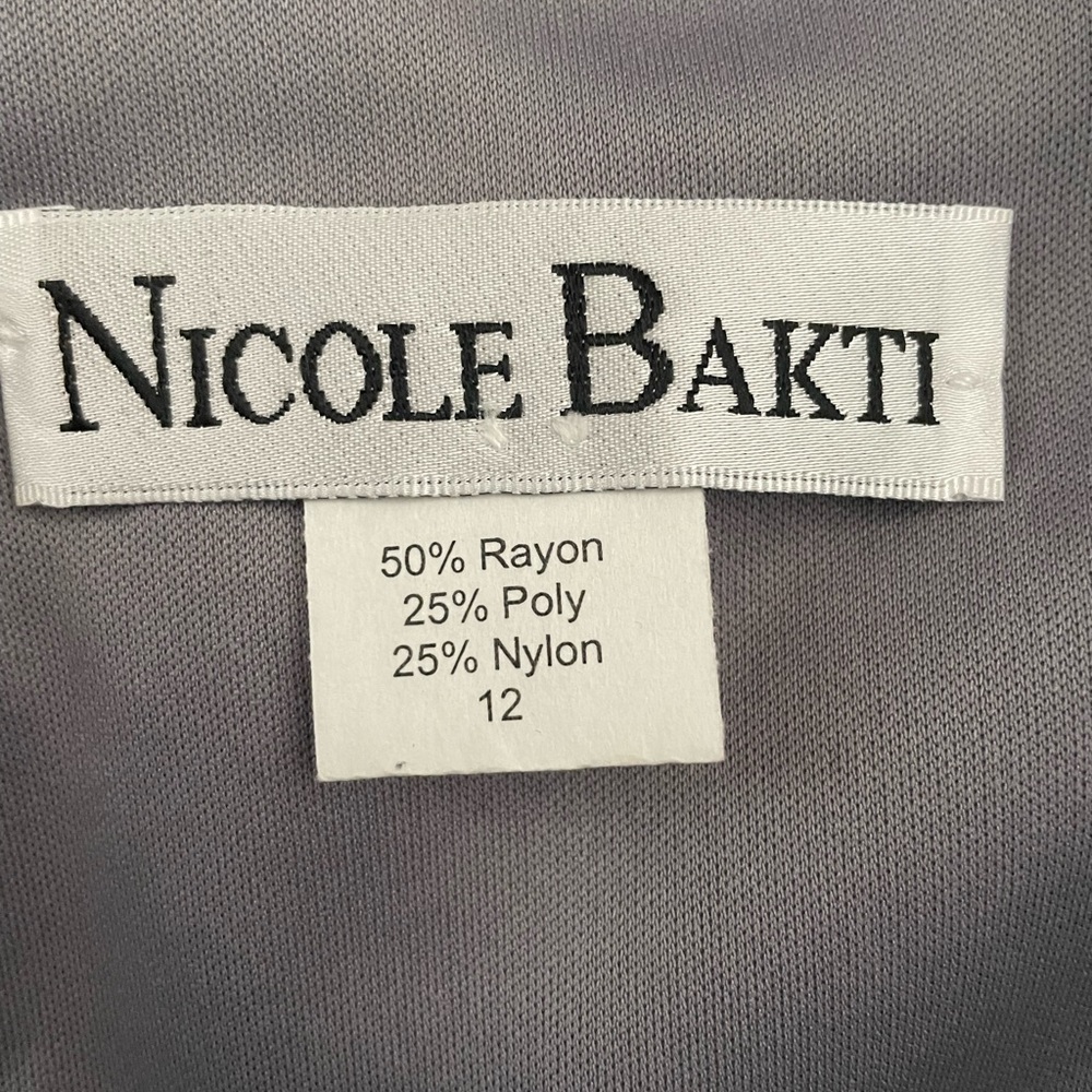 Nicole Bakti Silver Gown size 12 - Picture 5 of 6